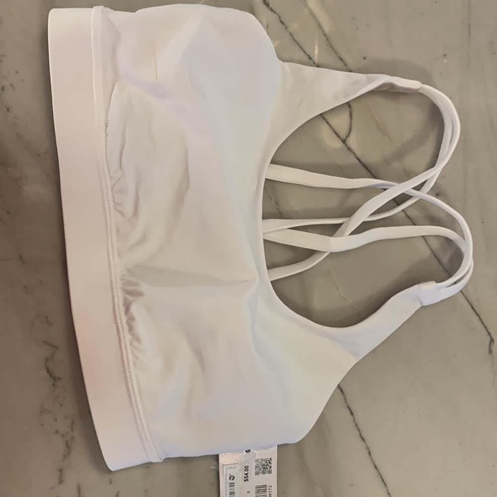 White Lululemon Energy Sports Bra